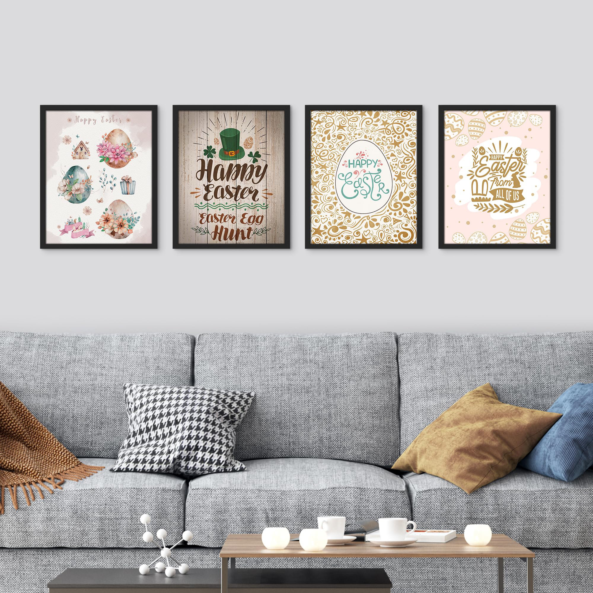 SIGNLEADER Happy Easter Easter Egg Shamrock St. Patrick Day 4 Piece